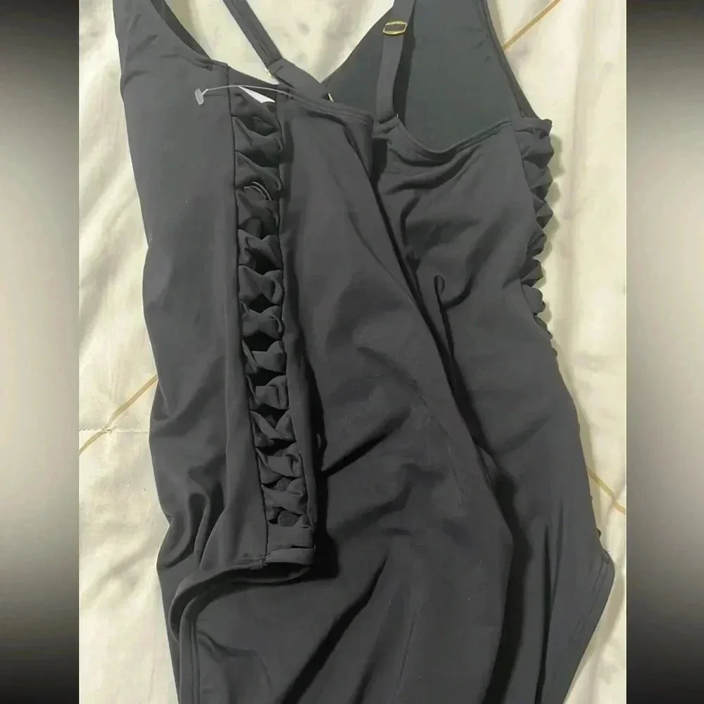 Bleu Rod Beattie Twister Lace Down One Piece Size - Picture 11 of 12